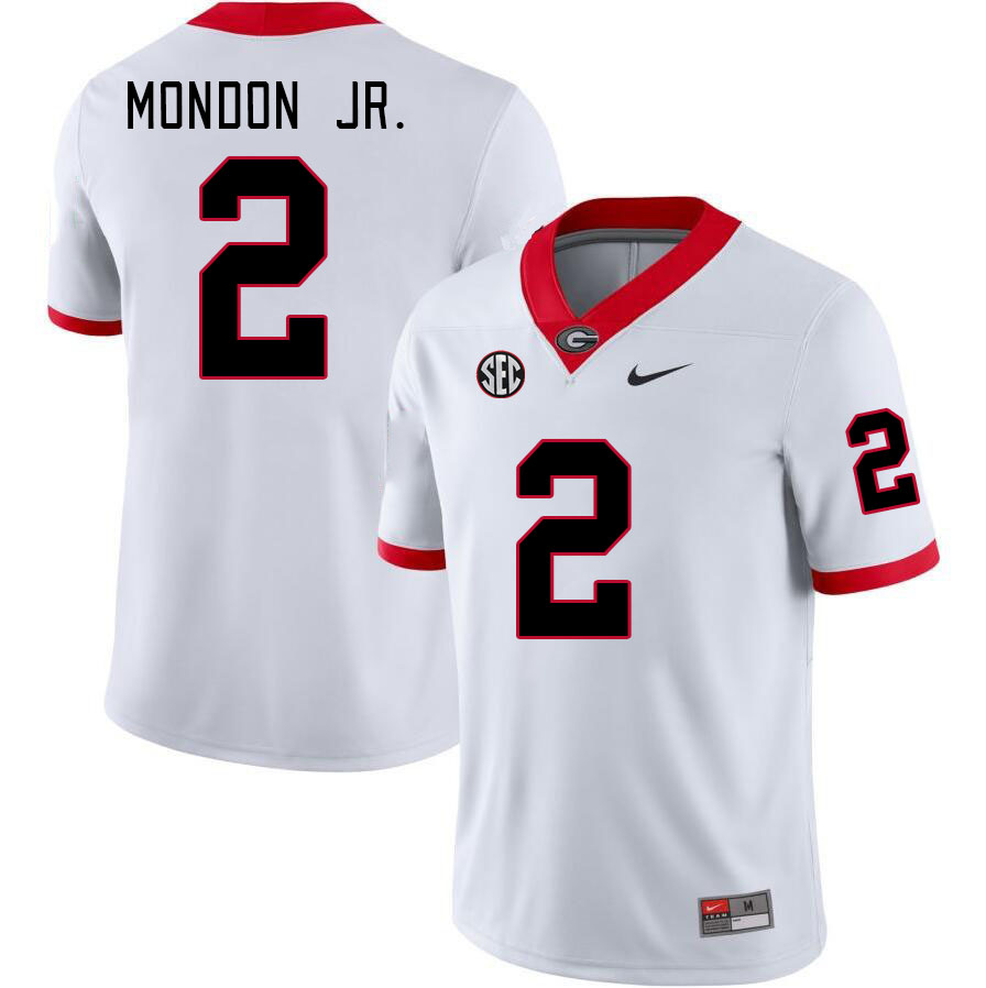 Men #2 Smael Mondon Jr. Georgia Bulldogs College Football Jerseys Stitched-White - Click Image to Close